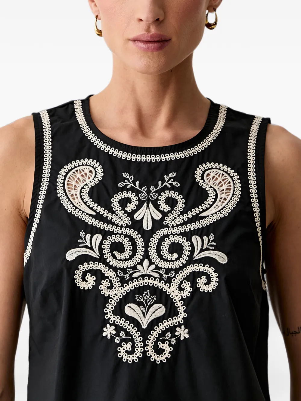 Morgan Blouse met borduurwerk Zwart