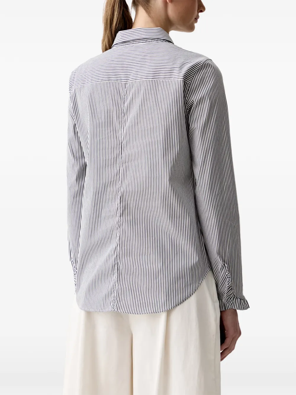 Mos Mosh MMMattie Flip gestreepte blouse met ruches Blauw