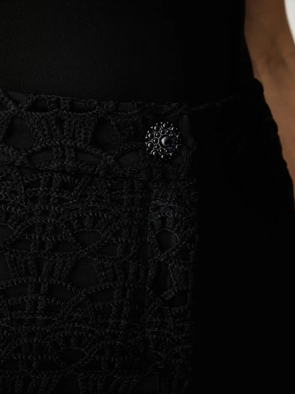 Morgan Shorts met gewelfde afwerking Zwart