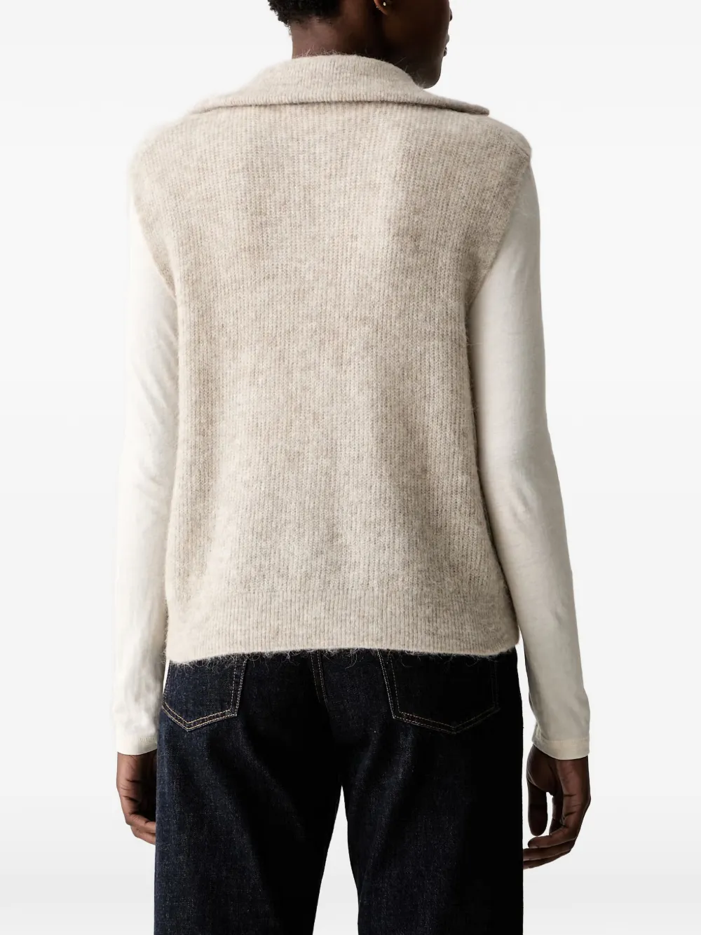 Mos Mosh MMThora gebreide top met kwartrits Beige