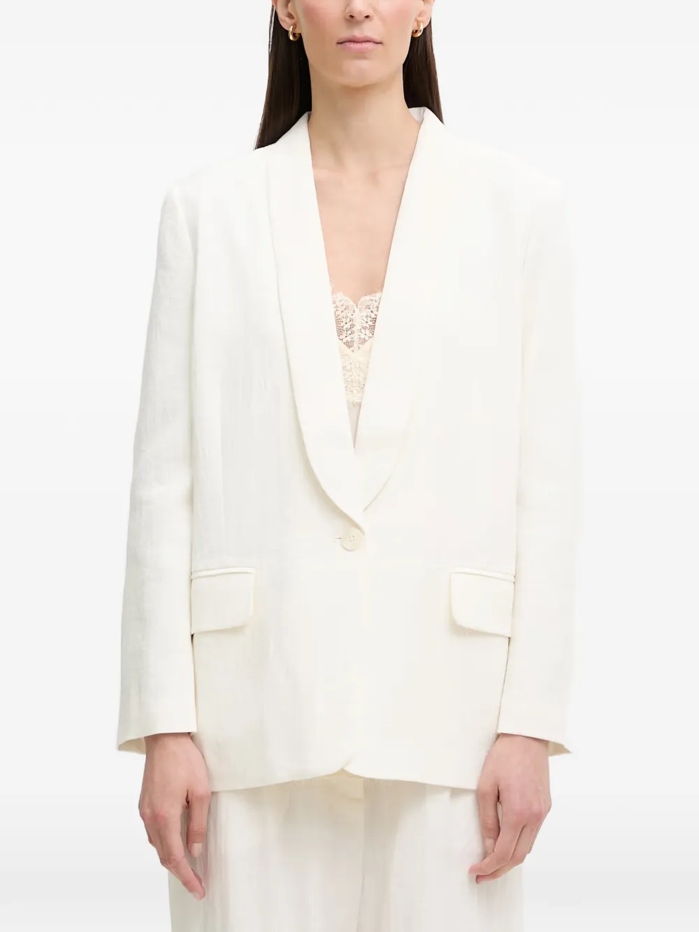 Munthe Shawl-lapel Single-breasted Blazer In White