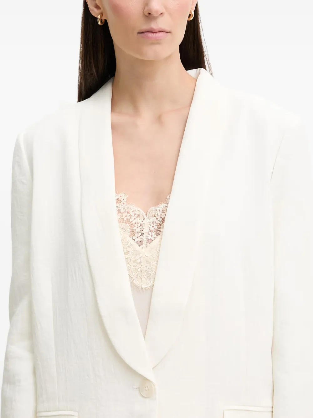 MUNTHE Blazer met sjaalkraag Beige