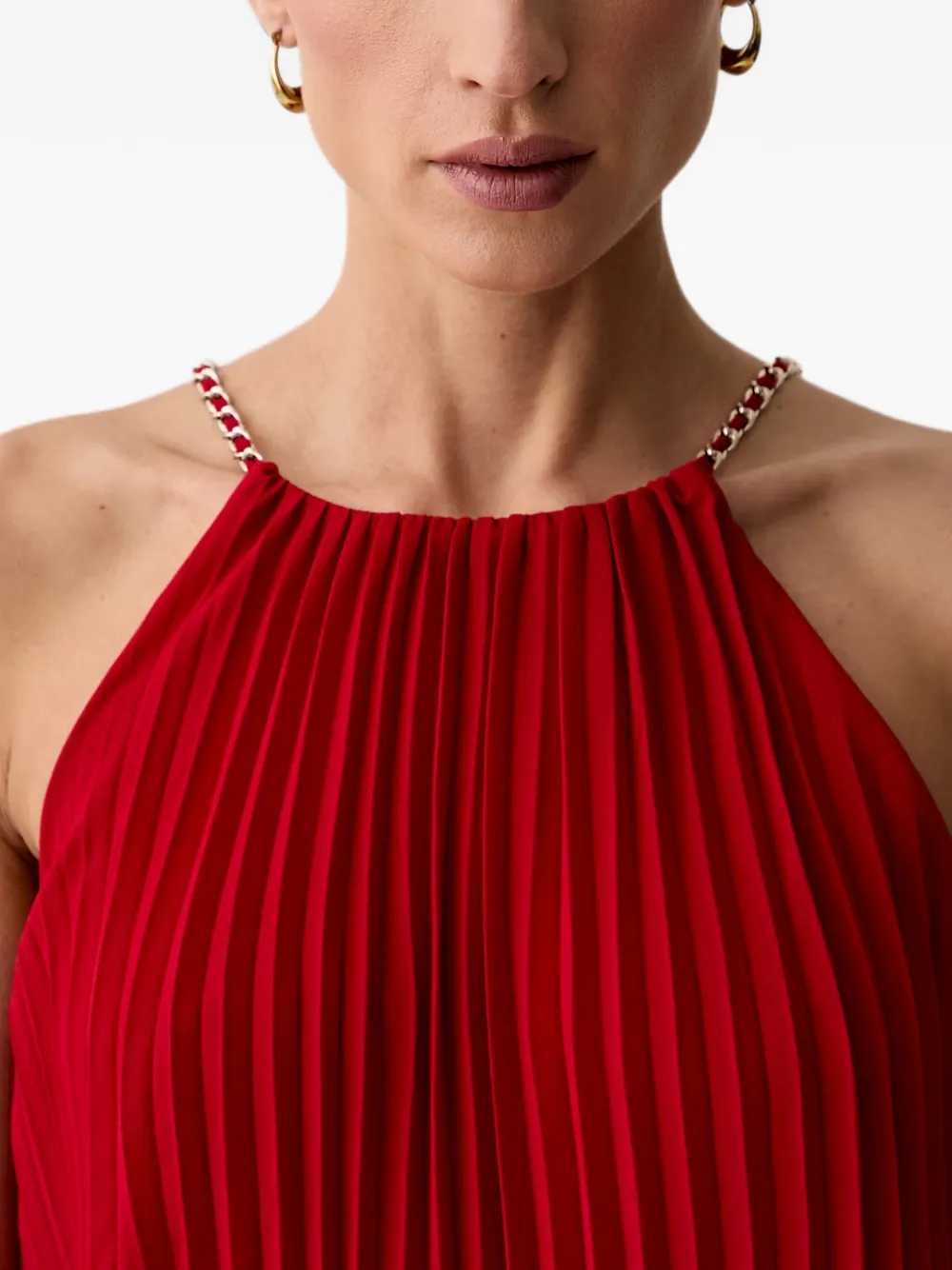 Morgan Geplooide maxi-jurk Rood