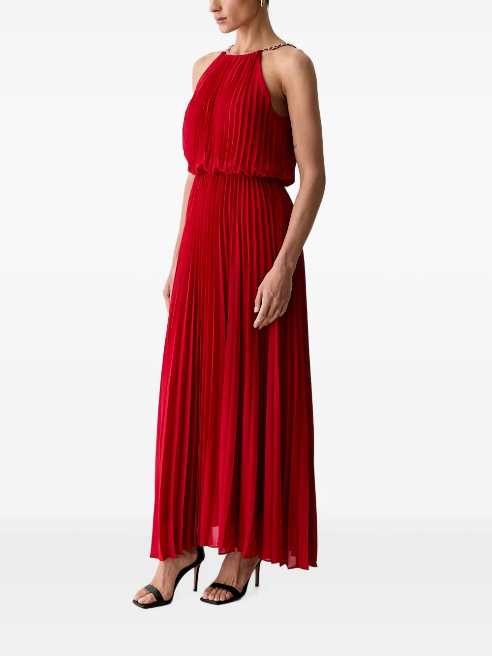 Morgan Geplooide maxi-jurk Rood