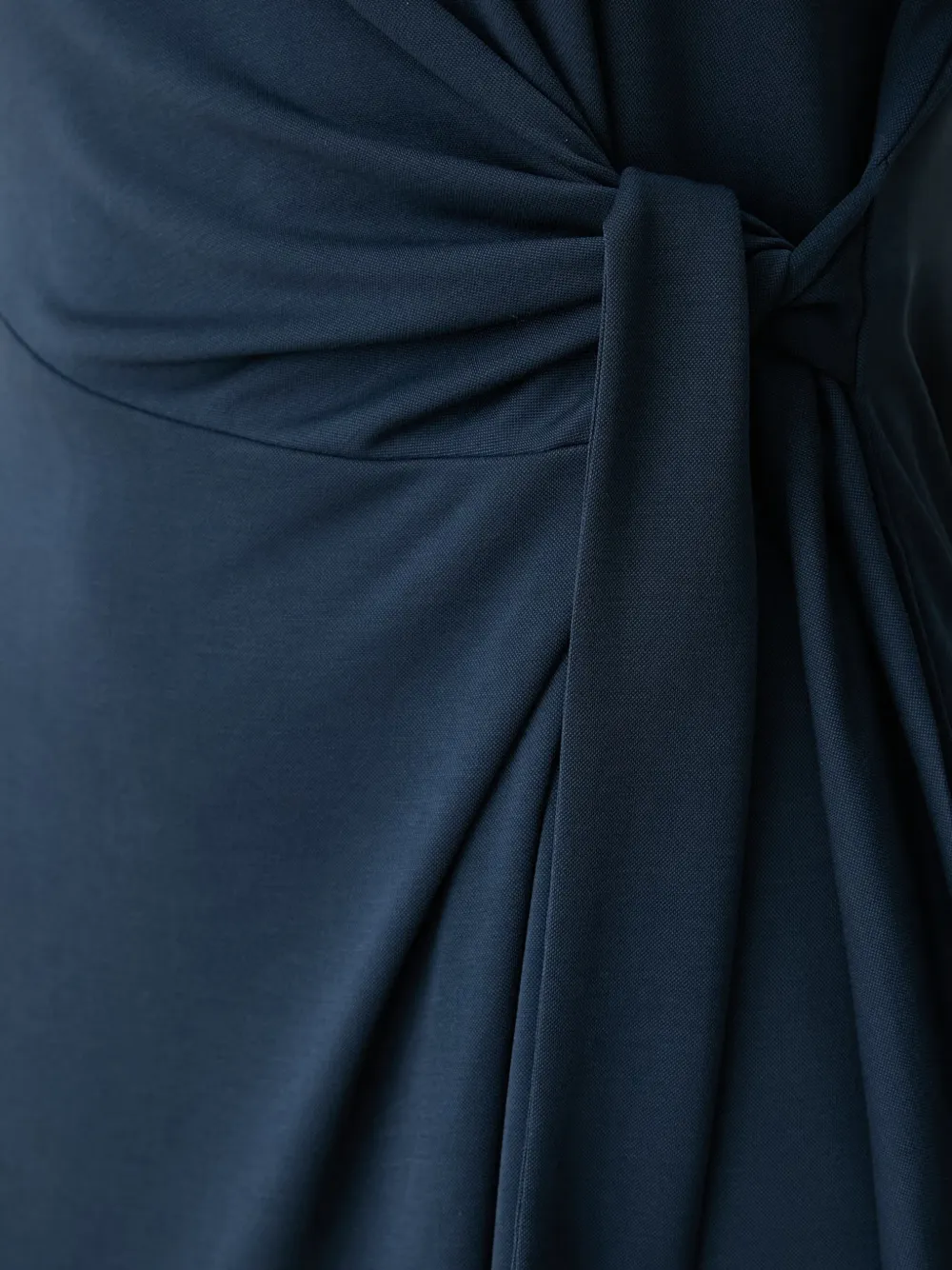 Mos Mosh MMJuliette midi-jurk met korte mouwen en strik Blauw