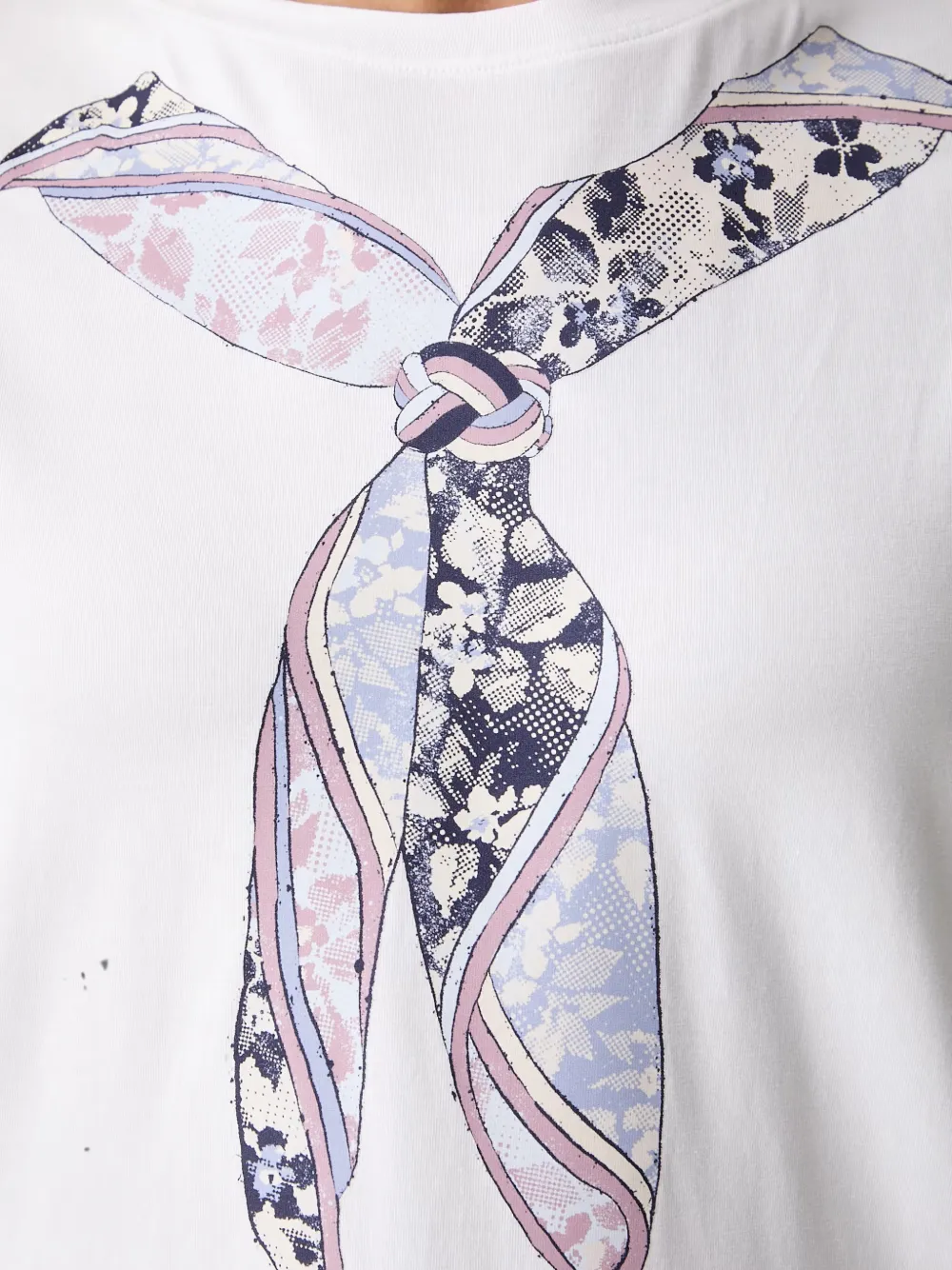 Silvian Heach Santis scarf-print T-shirt Wit