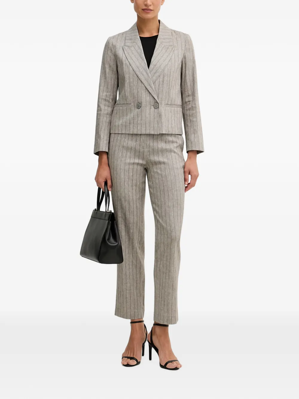 Sisley Blazer met krijtstreep Grijs