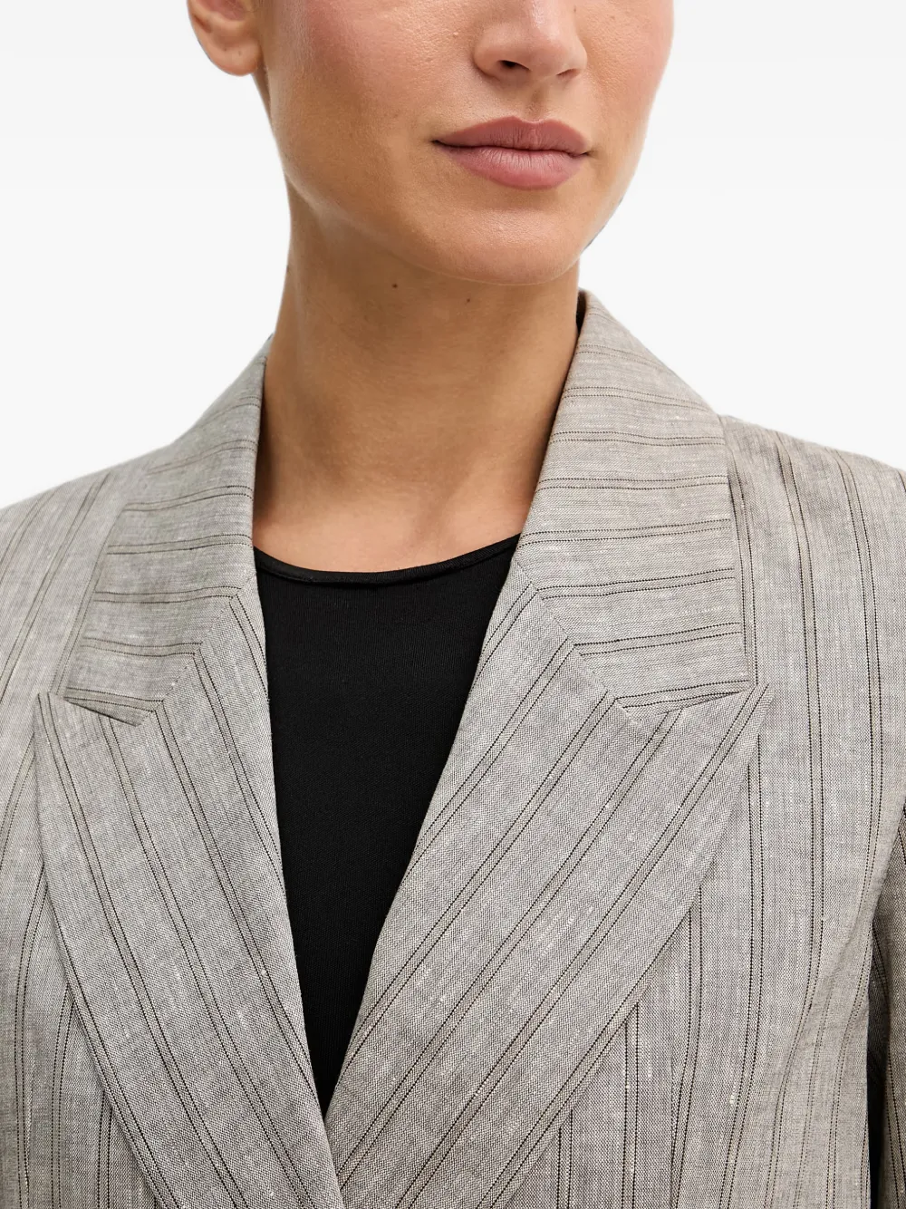 Sisley Blazer met krijtstreep Grijs