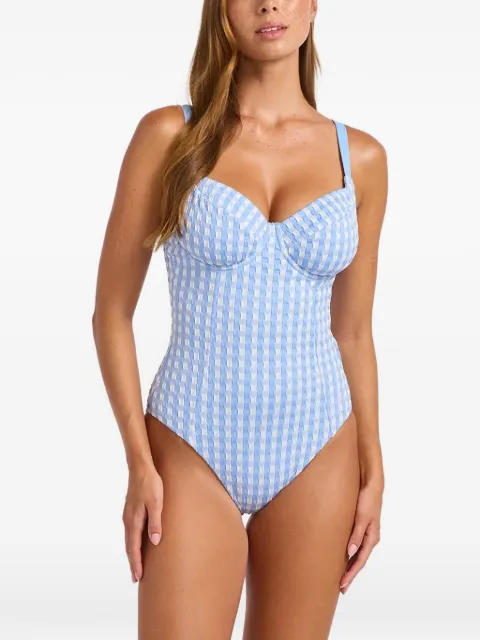 Seafolly gingham-check underwired swimsuit