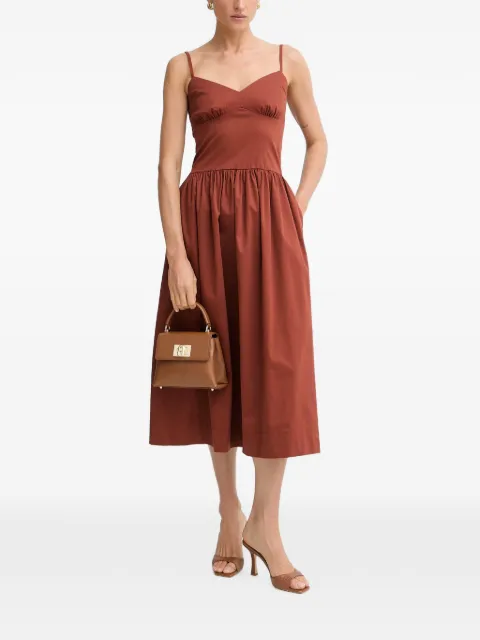 Morgan bow-detail pleated midi dress