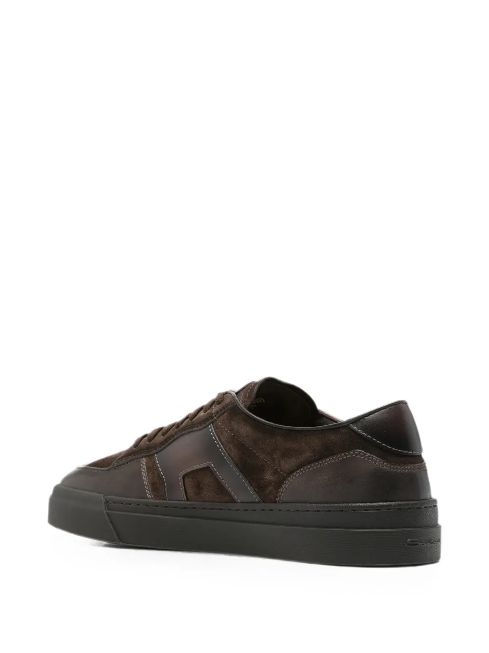 Santoni suede-panelled leather sneakers Bruin