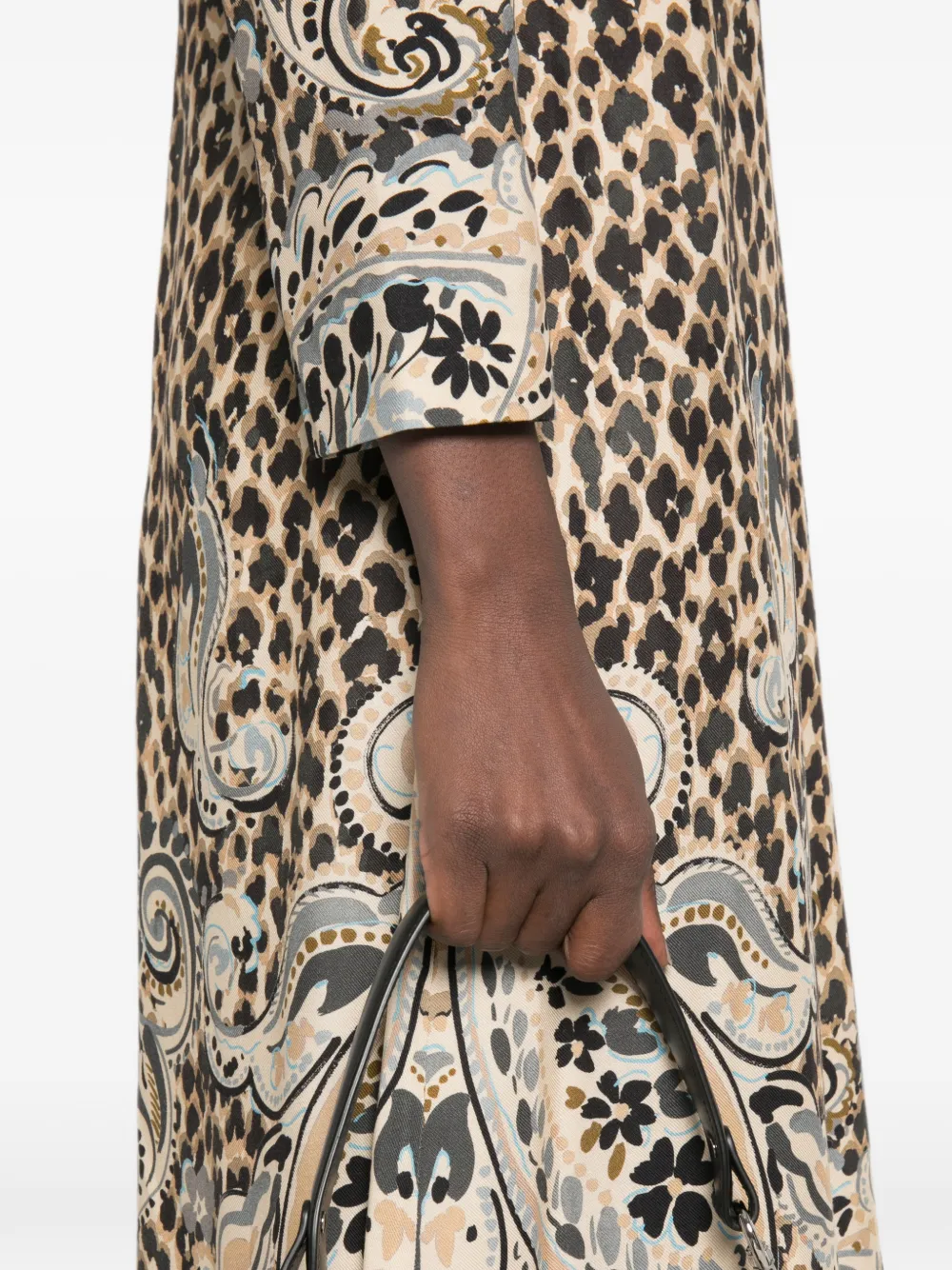 ETRO Midi-jurk met luipaardprint Bruin