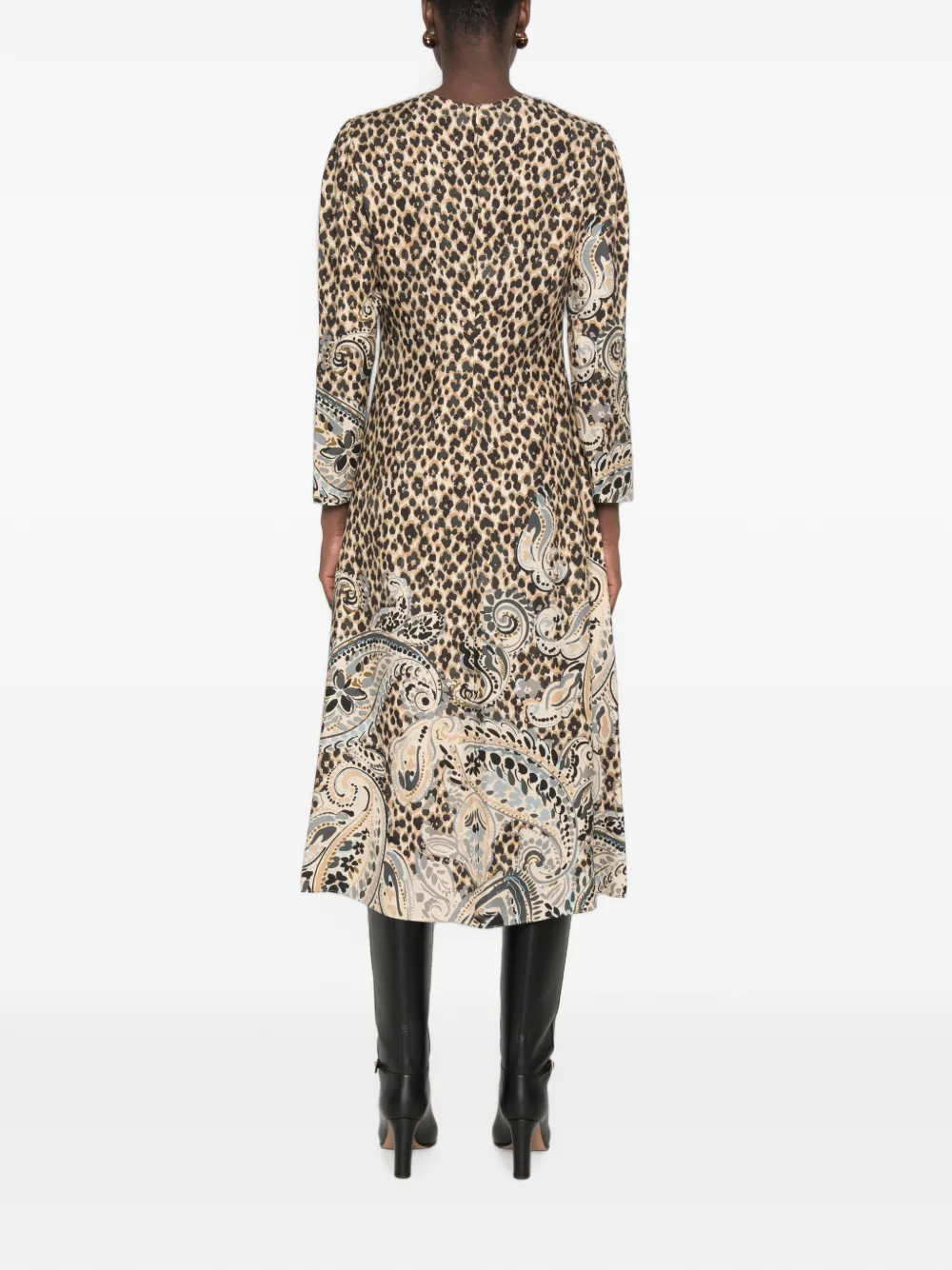 ETRO Midi-jurk met luipaardprint Bruin