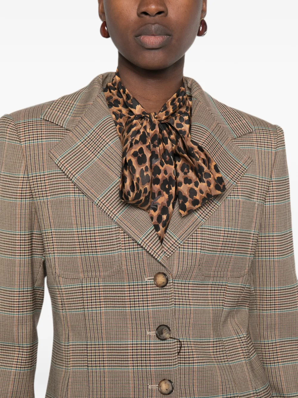 ETRO Geruite blazer Bruin