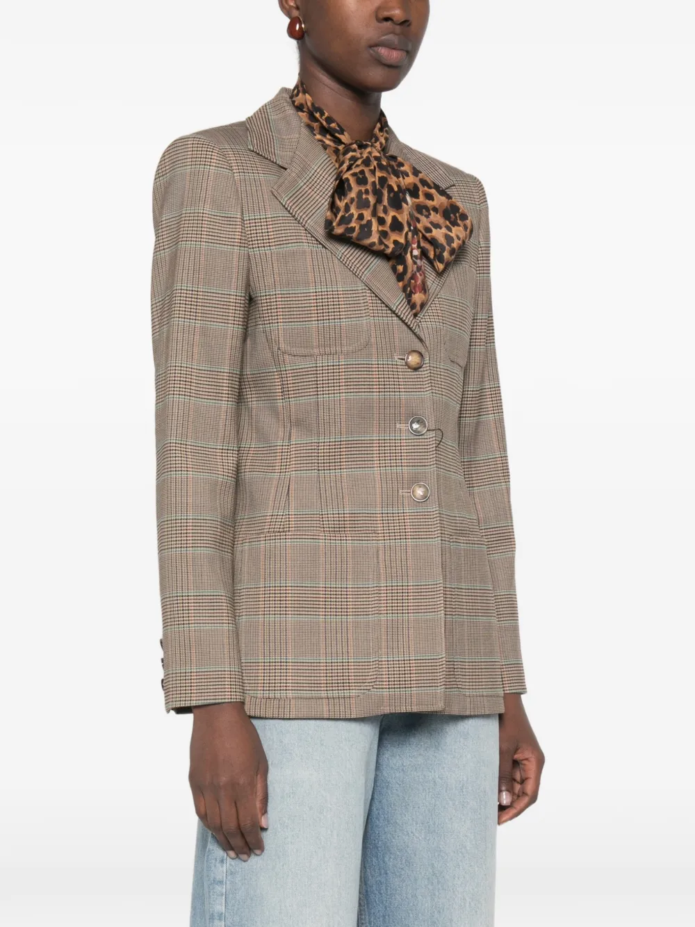 ETRO Geruite blazer Bruin