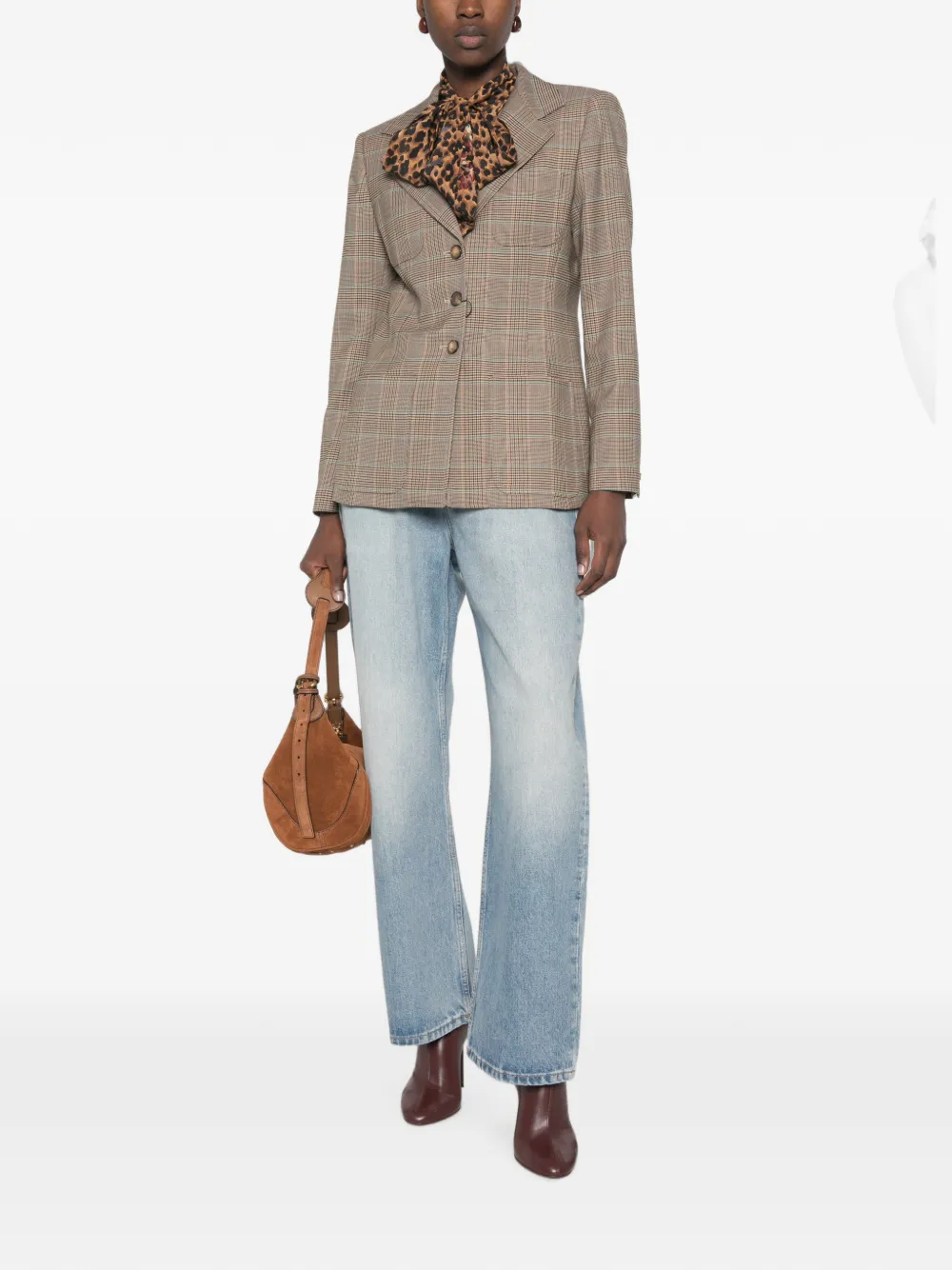 ETRO Geruite blazer Bruin