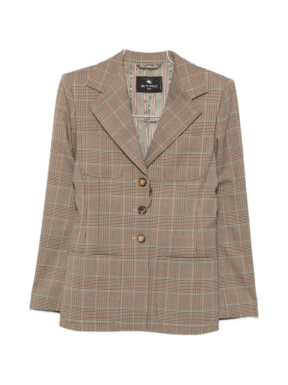 ETRO check-pattern blazer - Braun