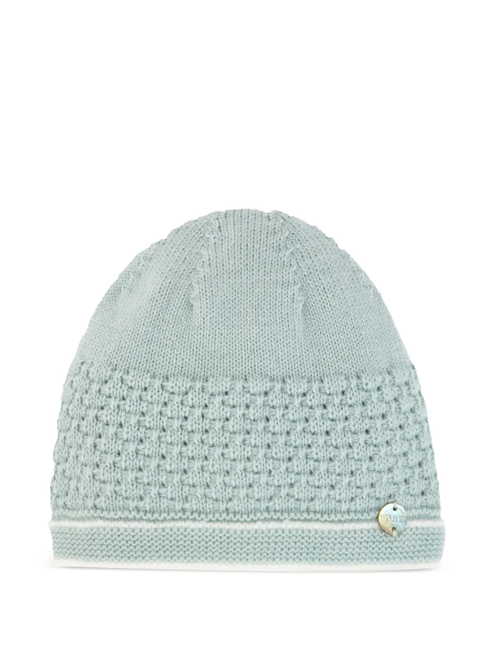 Paz Rodriguez knitted logo-plaque beanie hat - Verde