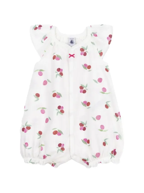 Petit Bateau cherry-print ruffled romper
