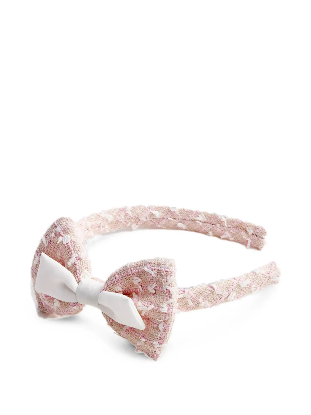 Self-Portrait Kids Bouclé haarband met strik Roze