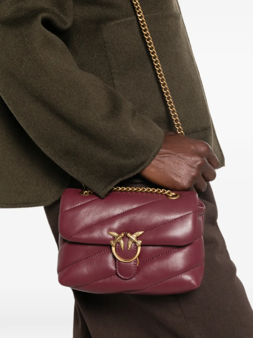 PINKO Kleine Love Puff Baby schoudertas Rood
