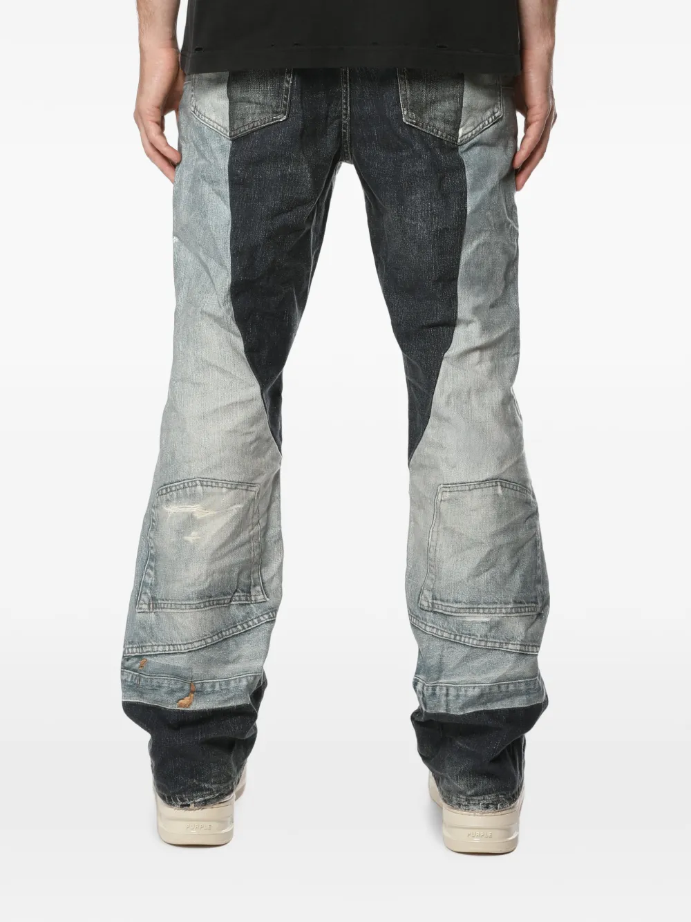 Purple Brand Gerafelde jeans met patchwork Blauw
