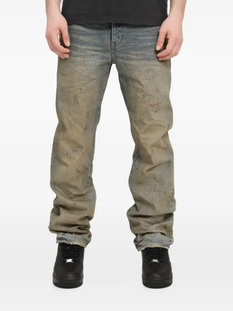 Purple Brand distressed paint-splatter jeans