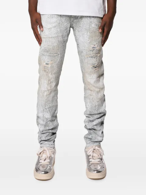 Purple Brand distressed snake-print jeans