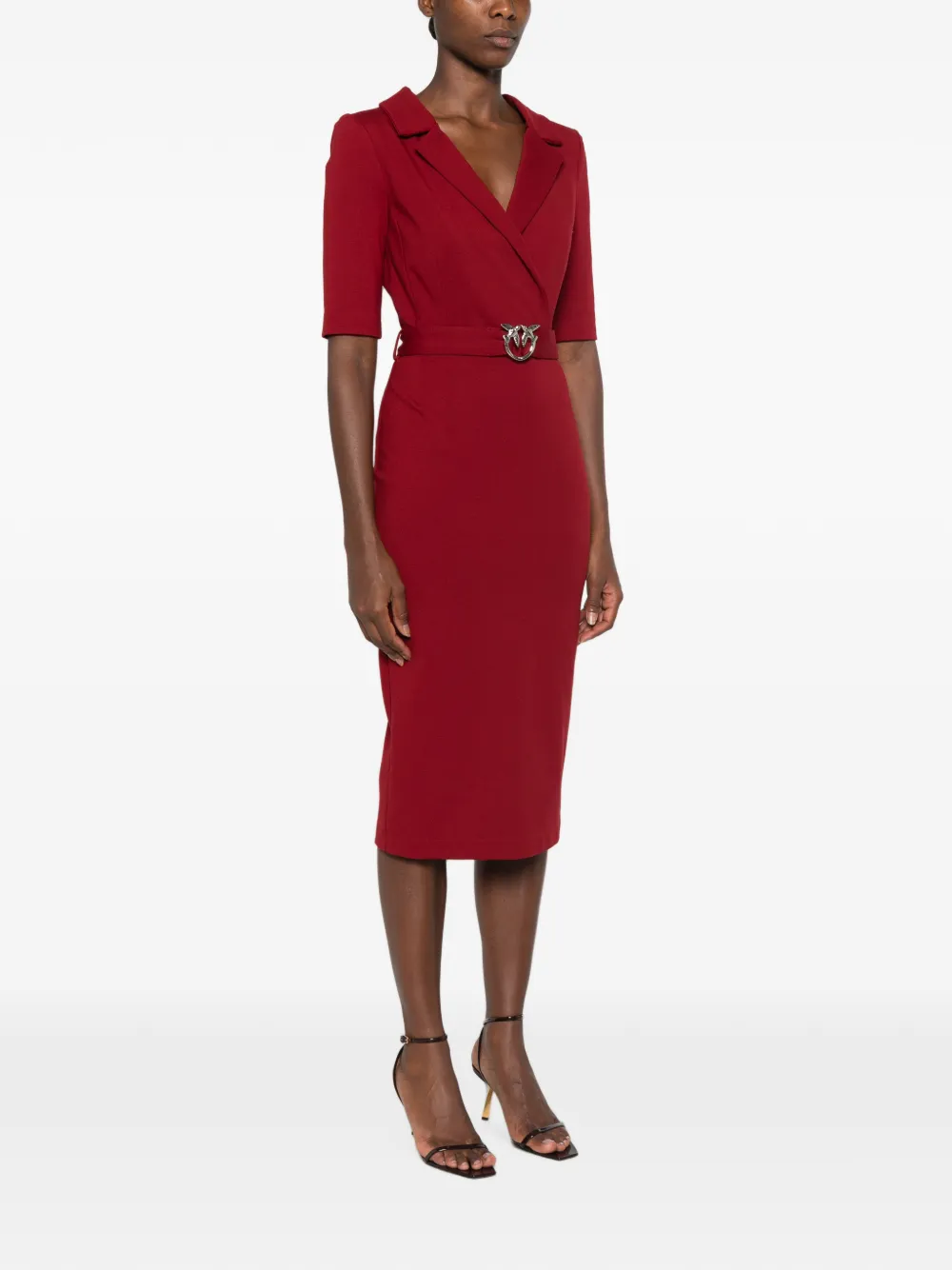 PINKO Love Birds jurk met ceintuur Rood