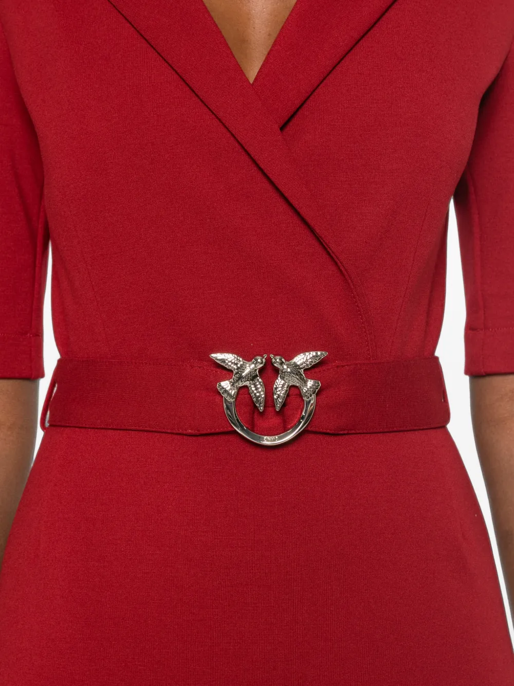 PINKO Love Birds jurk met ceintuur Rood