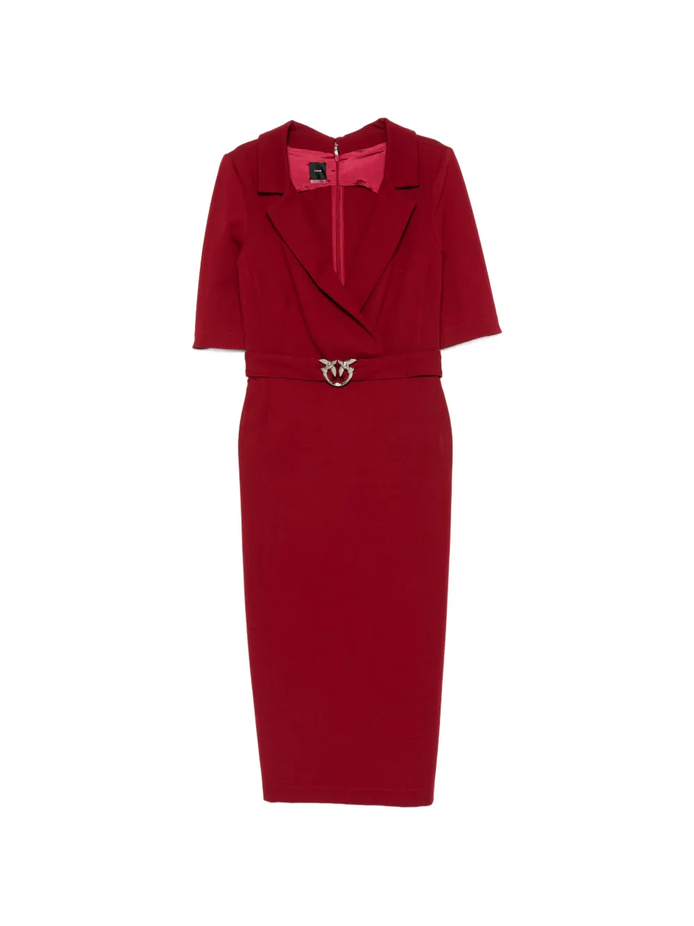 PINKO Love Birds belted dress - Rosso