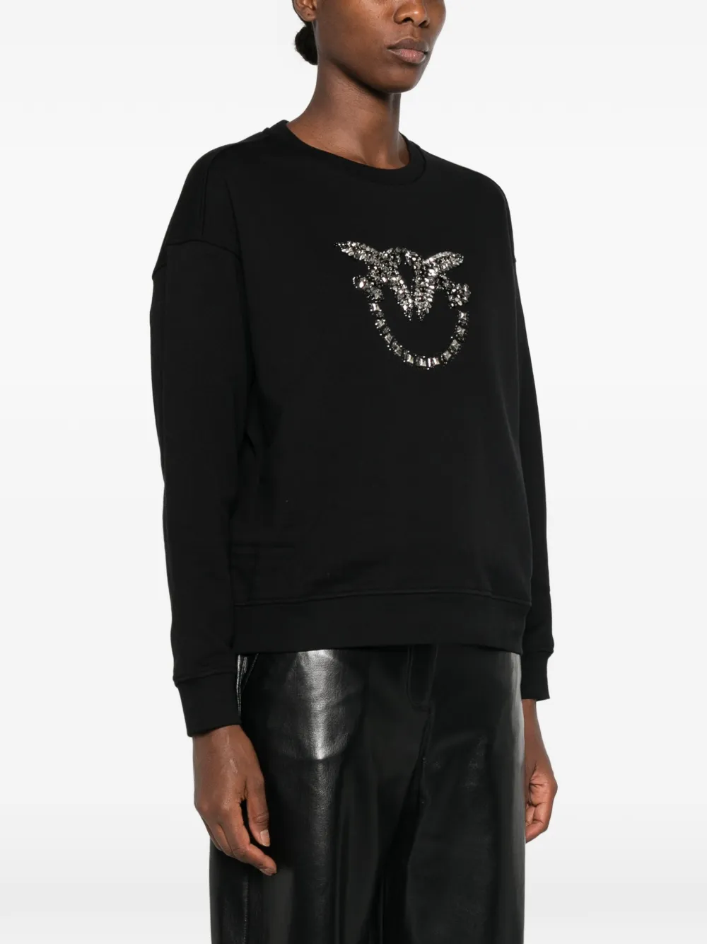 PINKO Love Birds verfraaide trui Zwart