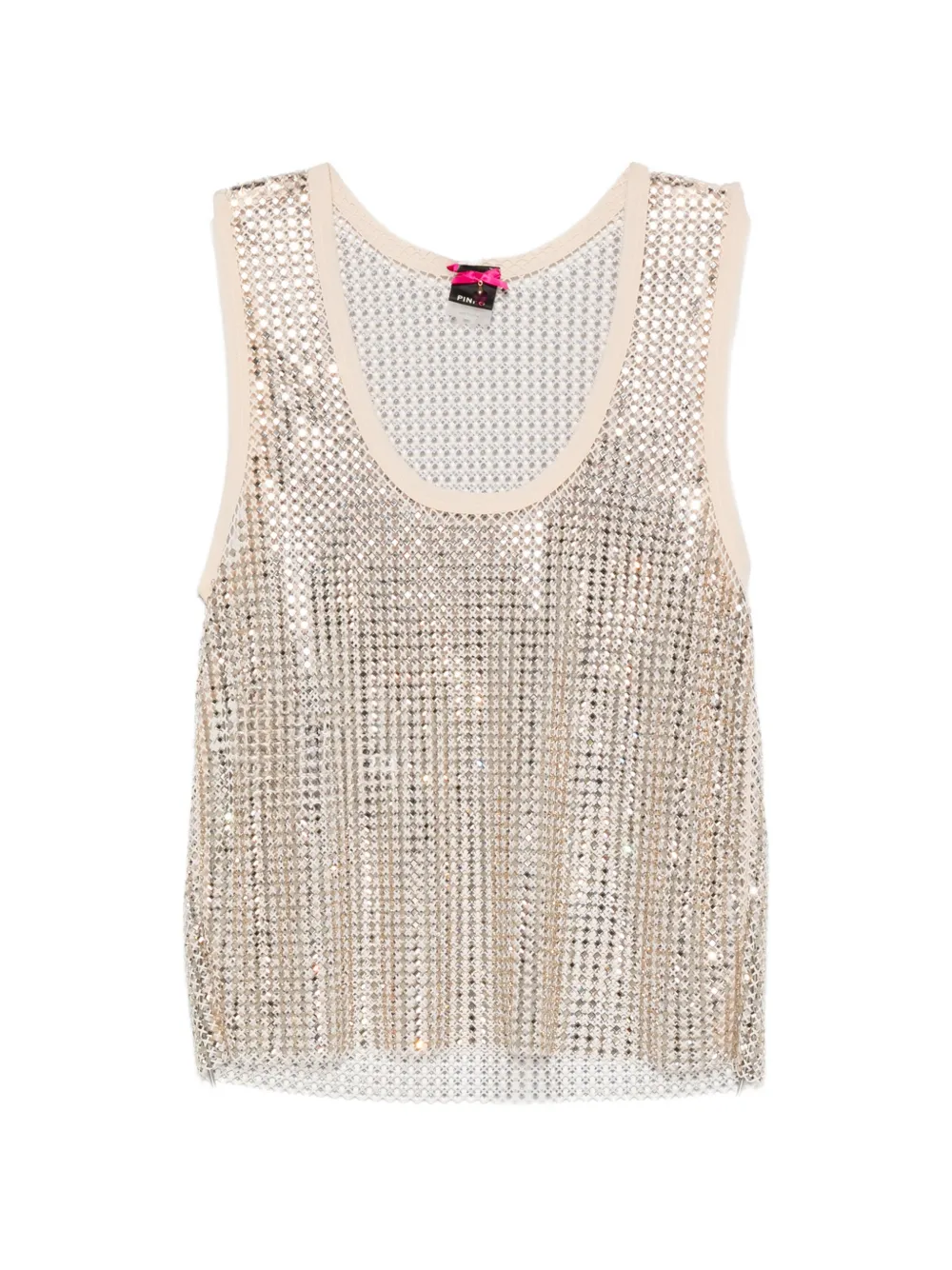 PINKO sequin-embellished tank top Beige