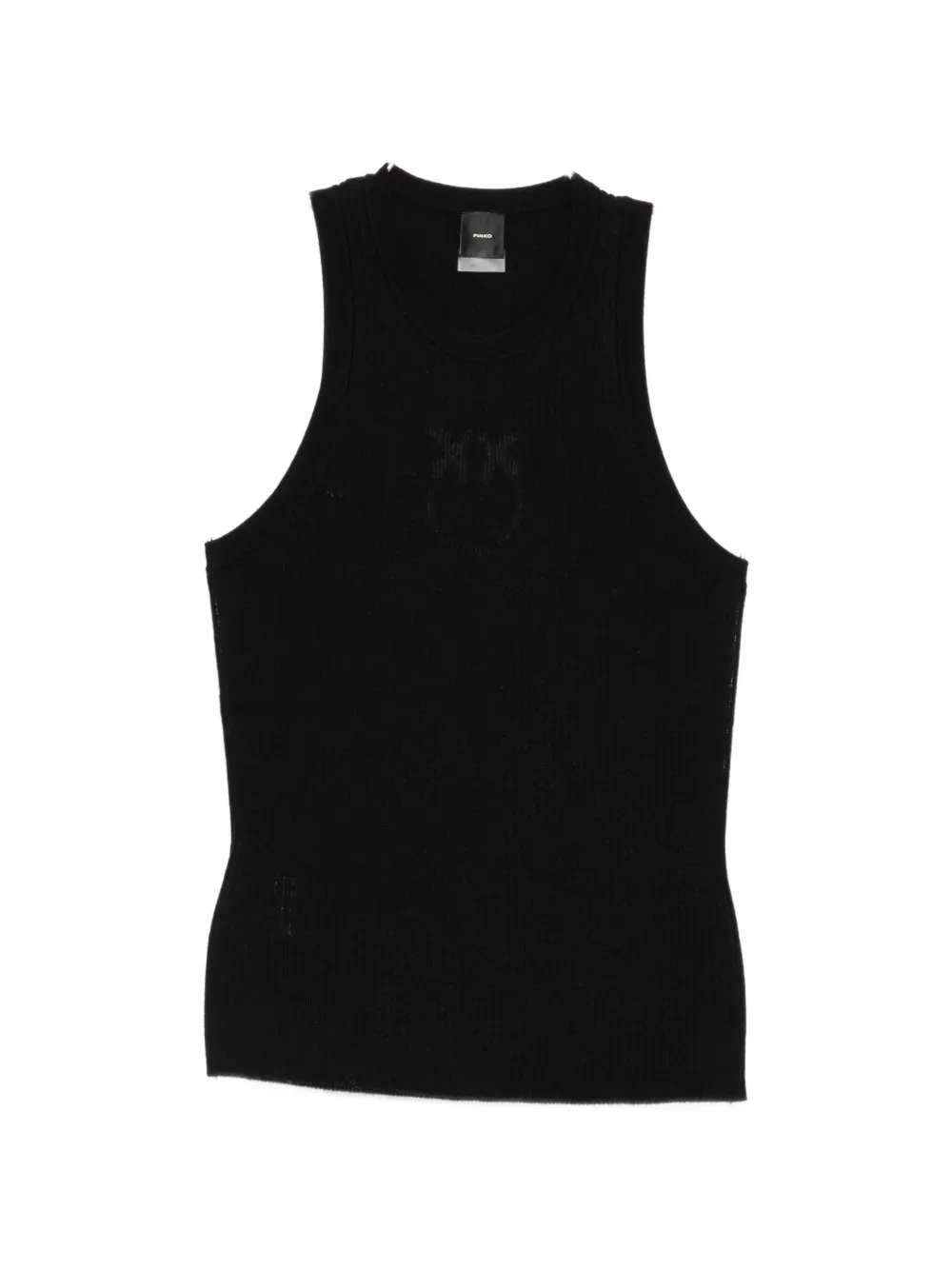PINKO Love Birds ribbed top - Schwarz