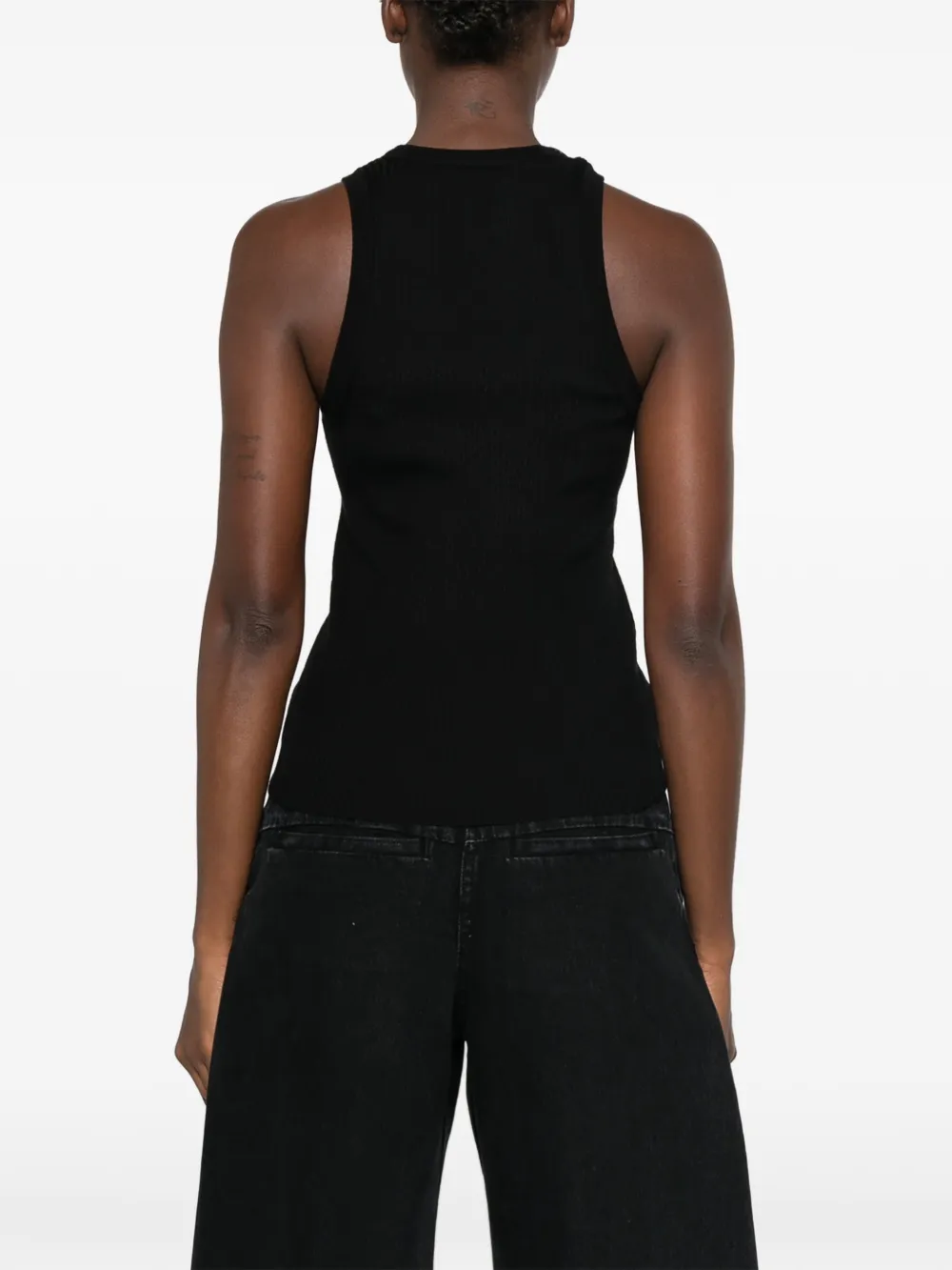 PINKO Love Birds ribgebreide top Zwart