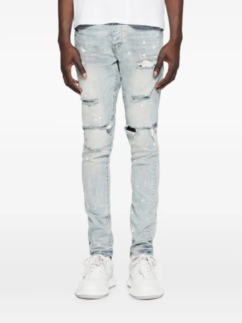 Purple Brand distressed paint-splatter jeans