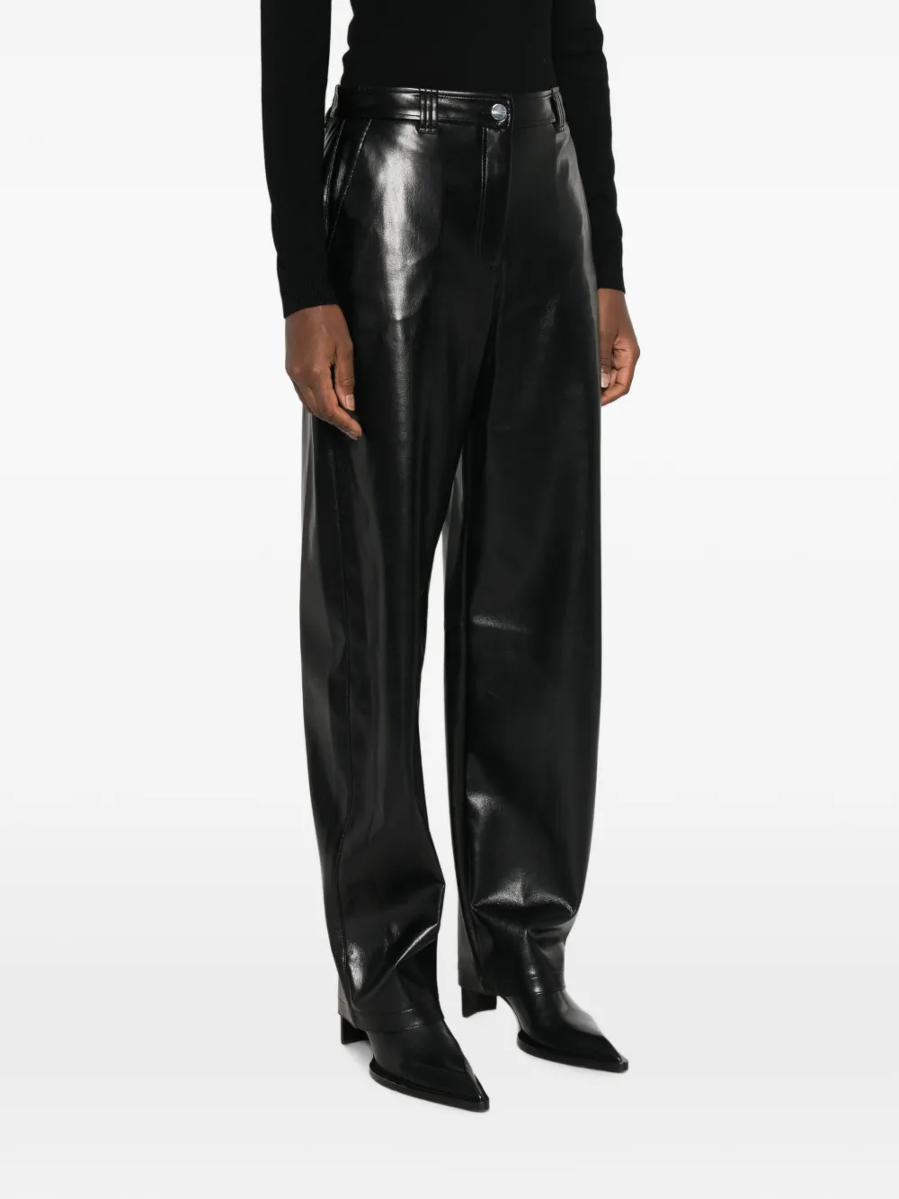 PINKO belt-loop pocket trousers Zwart
