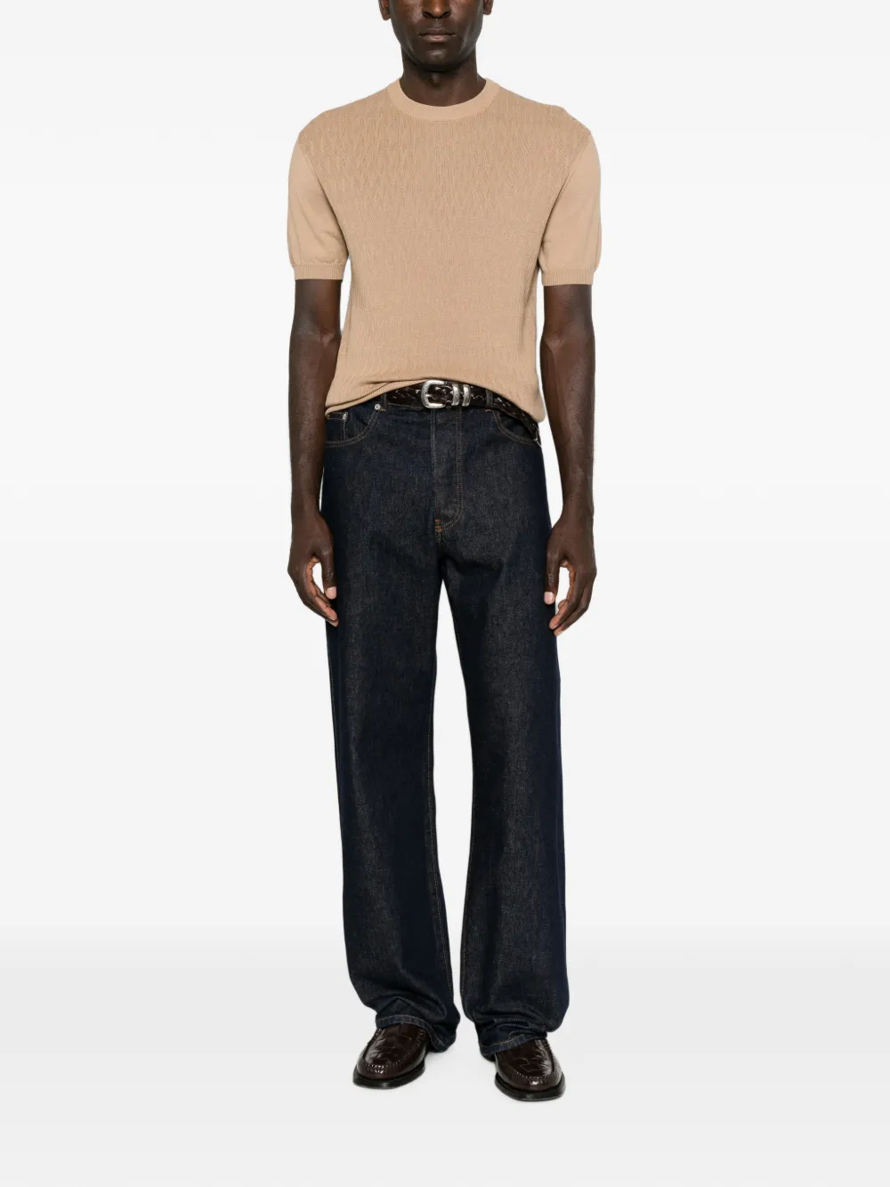 Canali T-shirt met korte mouwen Beige