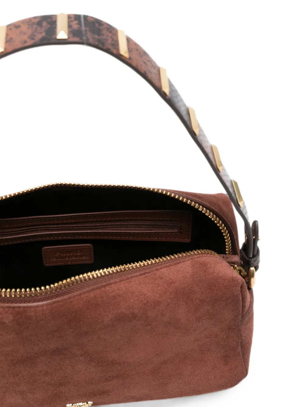 PINKO Schoudertas met studs en leren bandje Bruin