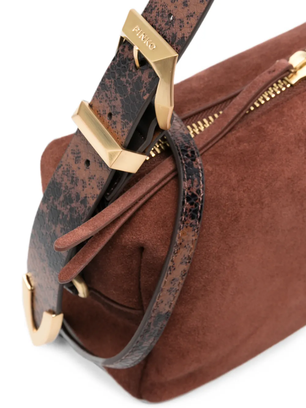 PINKO Schoudertas met studs en leren bandje Bruin