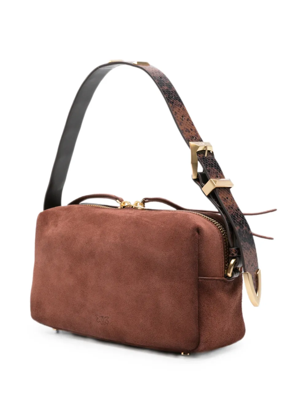 PINKO Schoudertas met studs en leren bandje Bruin