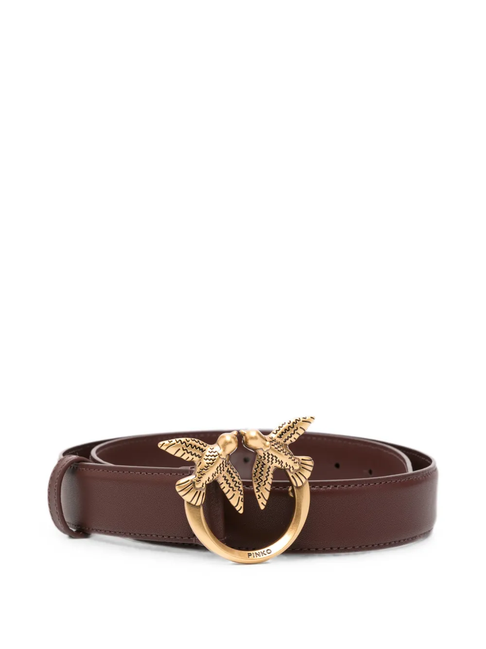 PINKO Love Birds leather belt - Braun