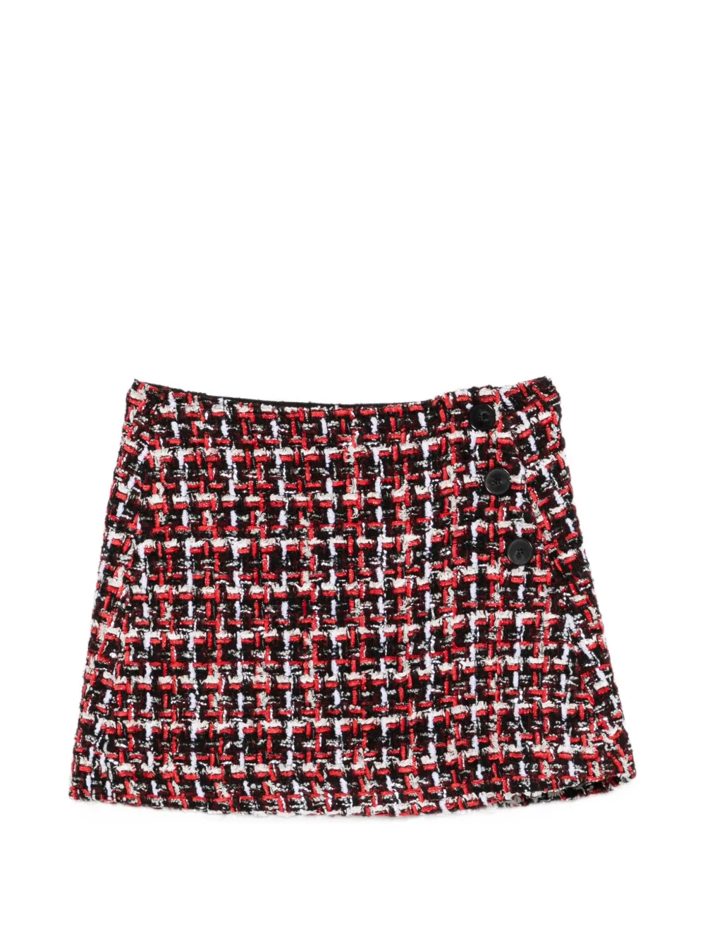 Iro Bouclé Button-front Mini Skirt In Black