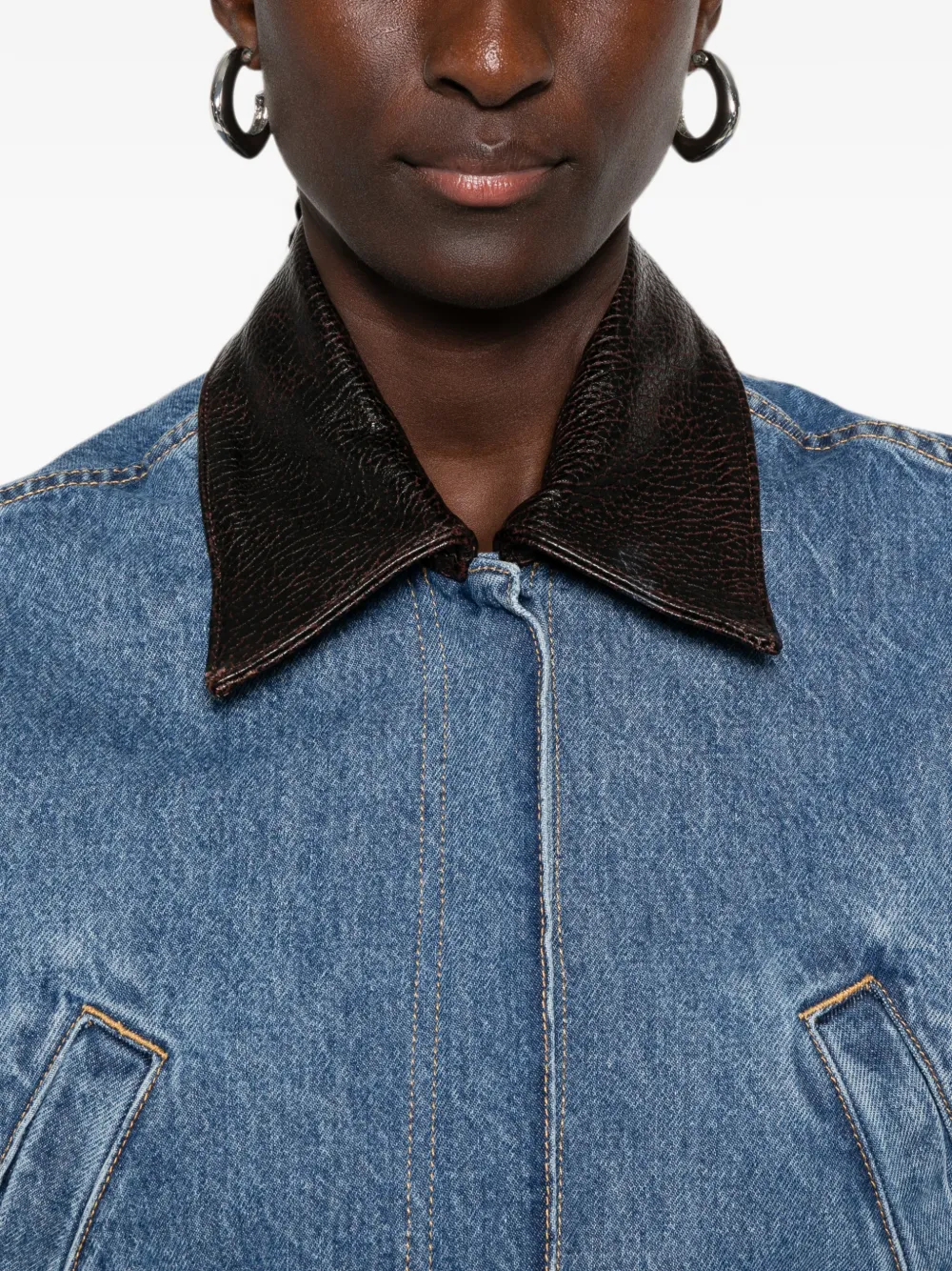 IRO Cropped jack met contrasterende kraag Blauw