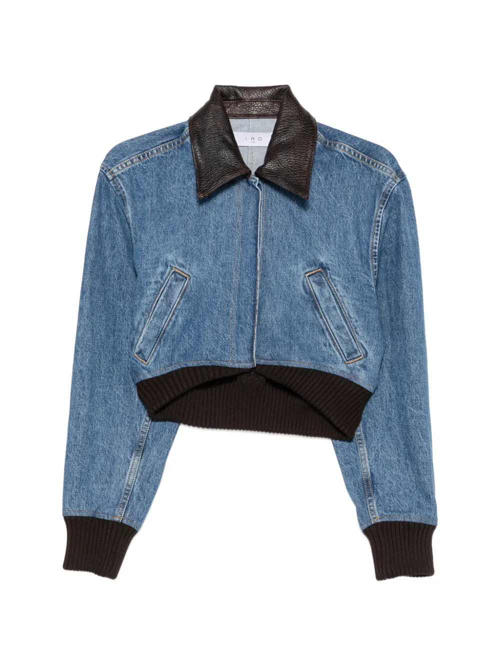IRO cropped contrast-collar jacket - Blu