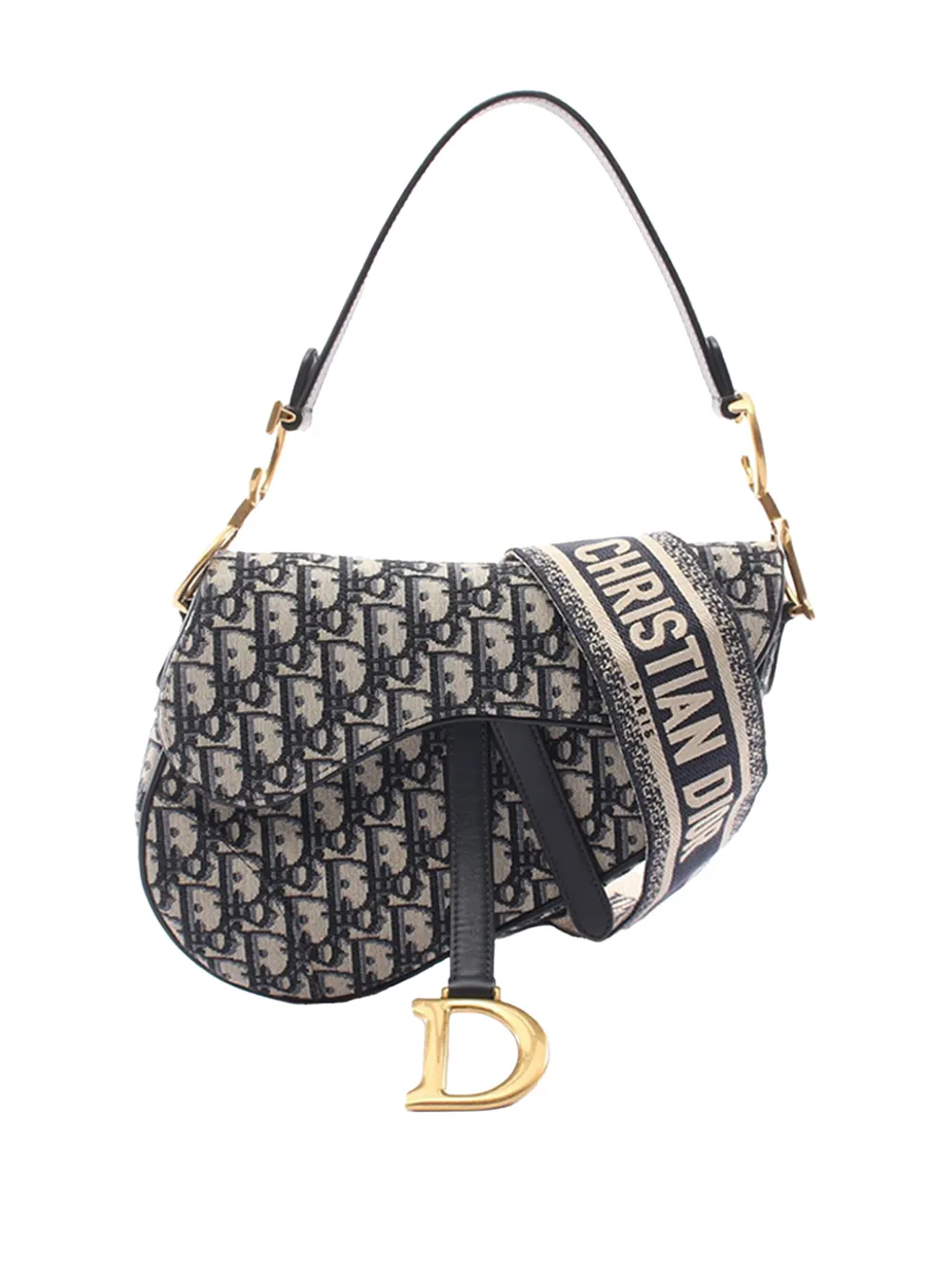 Christian Dior Pre-Owned 2010-2026 Oblique Canvas Saddle Bag shoulder bag - Blau
