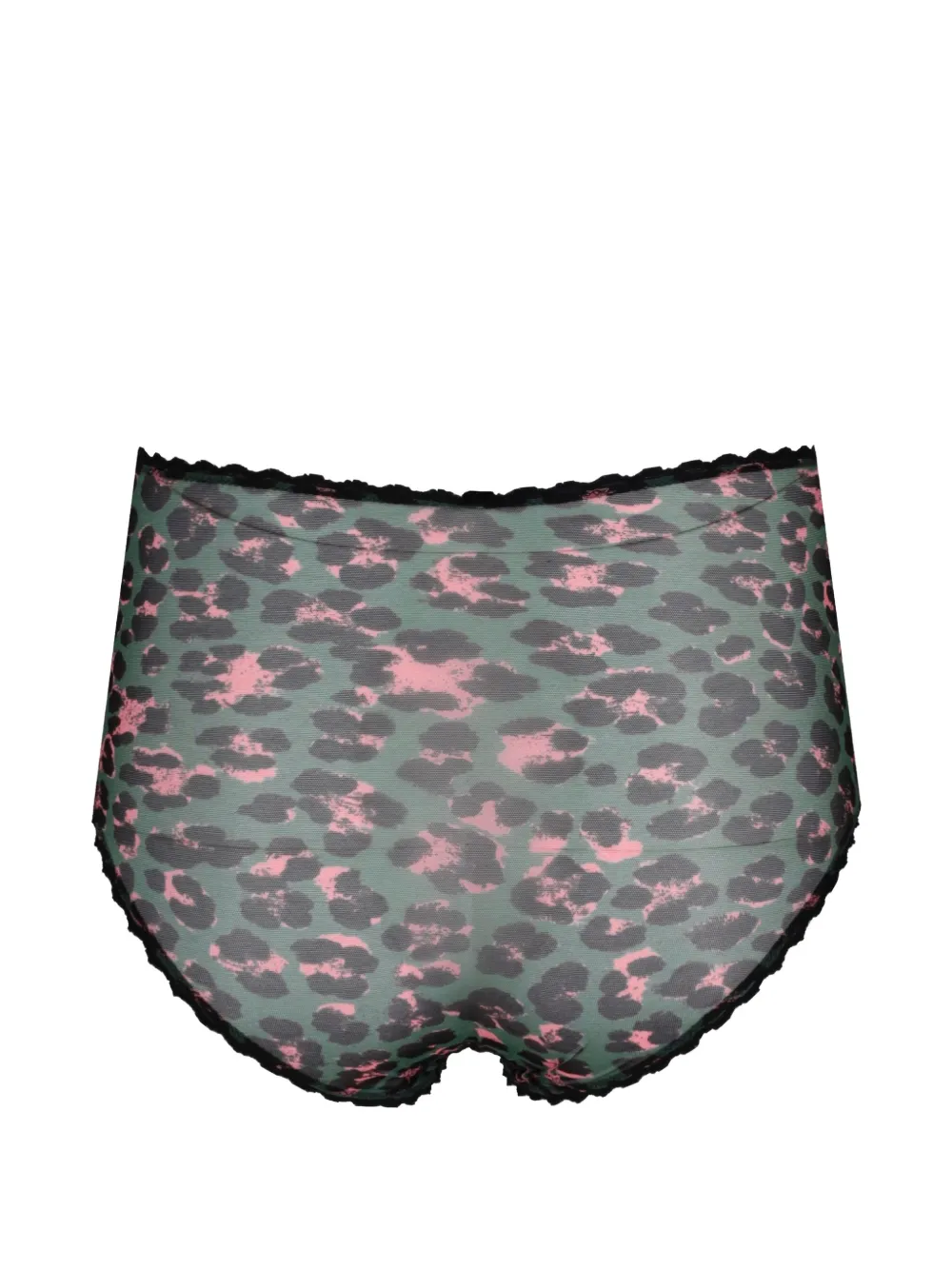 Laura Urbinati Slip met luipaard-print en kanten afwerking Groen