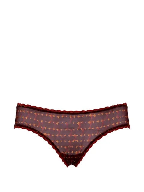 Laura Urbinati geometric-print lace-trim briefs