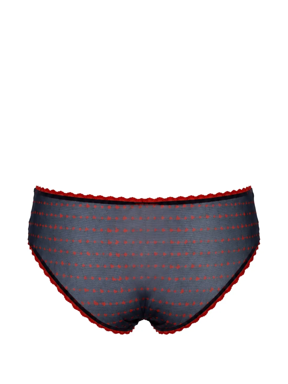 Laura Urbinati Slip met kanten afwerking en doorzichtig mesh Zwart