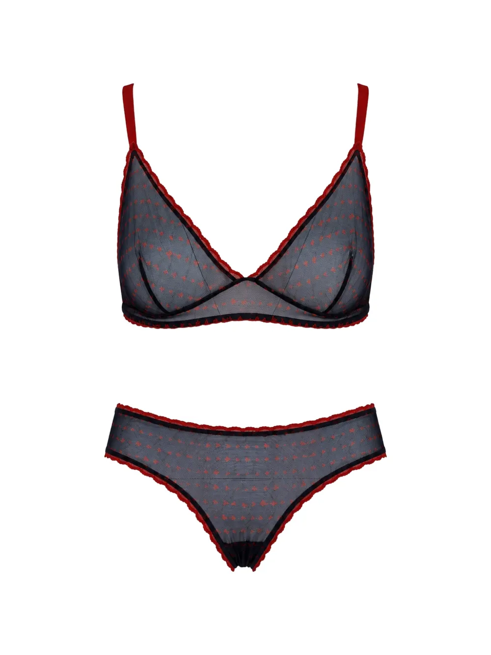 Laura Urbinati Slip met kanten afwerking en doorzichtig mesh Zwart